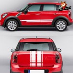 Racing Stripe Body Kit Decal Car Stickers Car Hood Trunk Rear Side Skirt for Mini Cooper Countryman R60 2013-2016